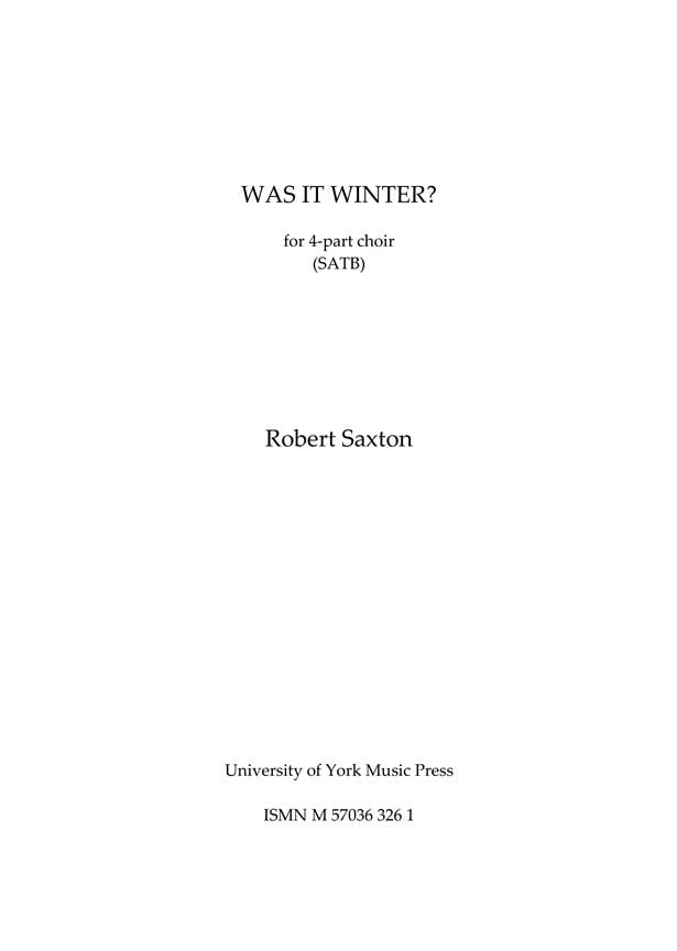 Was It Winter?
